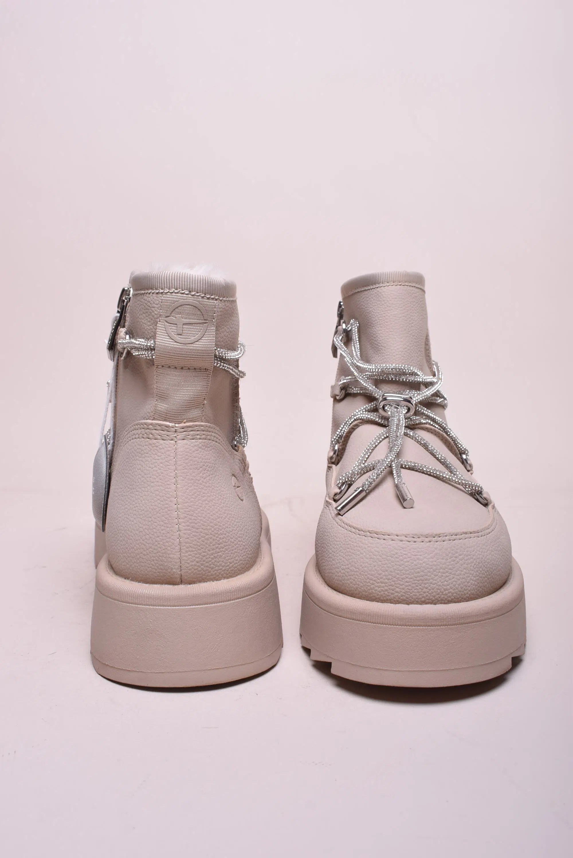 Ghete imblanite dama cu platforma, cu pietricele [2]